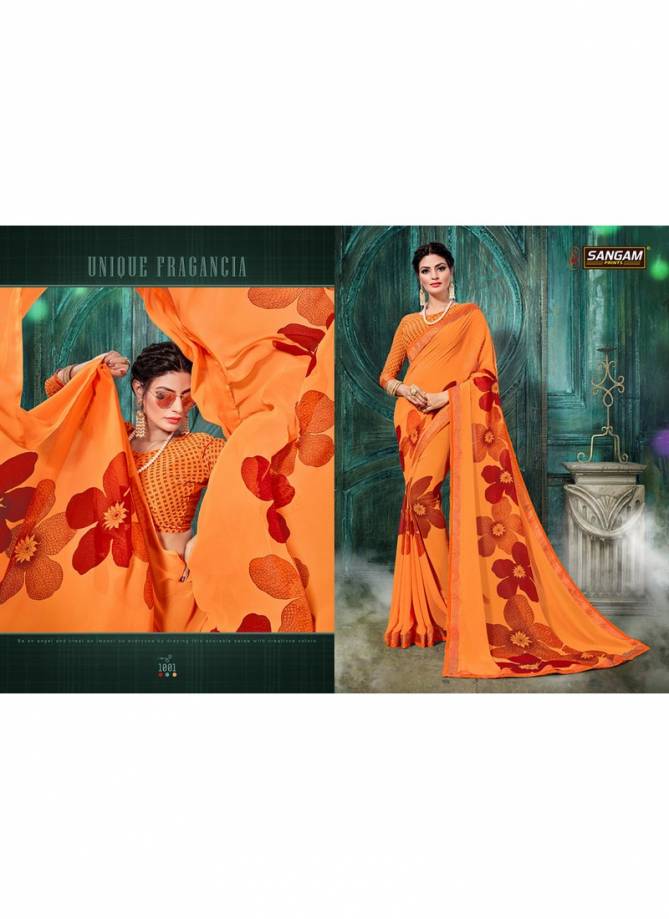 Sangam Miss India Latest Casual Wear Designer  Printed Georgette Saree Collection